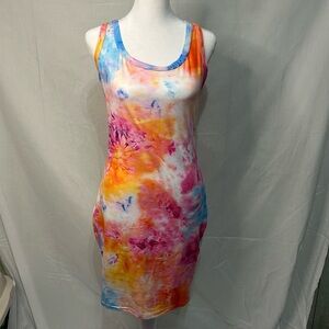 SHEIN Pink and Orange Tank Dress‎ large